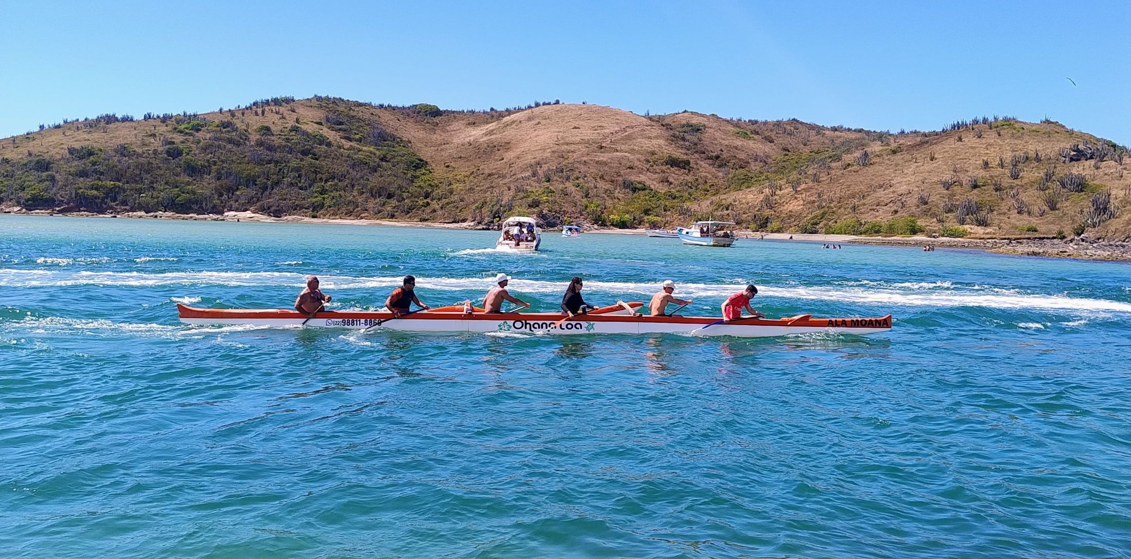 Equipe de canoagem havaiana